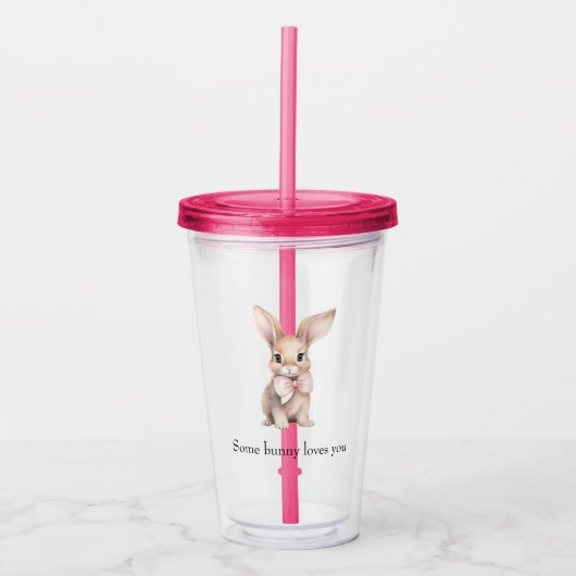 Verre En Acrylique Certain Lapin T'aime (Devant)