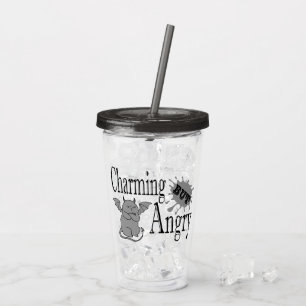 Verre En Acrylique Charming mais en colère petit chat diable drôle ci