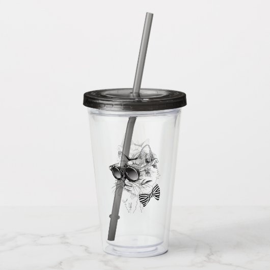 Verre En Acrylique Chat frais (Dos)