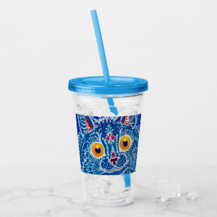 Verre En Acrylique Chat gothique bleu