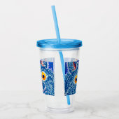 Verre En Acrylique Chat gothique bleu (Gauche)