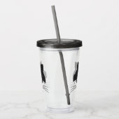 Verre En Acrylique Chat Hipster portant un Casquette laineux (Gauche)