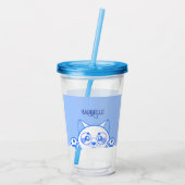 Verre En Acrylique Chat Joli Avec Lunettes Rondes (Dos)