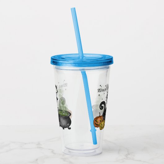 Verre En Acrylique Chat noir sorcière | Vibes sorcières (Gauche)