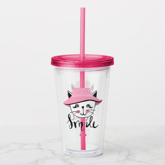 Verre En Acrylique Chat Smile (Devant)