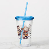 Verre En Acrylique Chats chanteurs personnalisés (Dos)