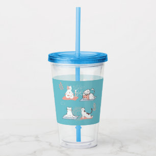 Verre En Acrylique Chats de yoga Lotus