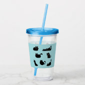 Verre En Acrylique Chats noirs amusants (Dos)