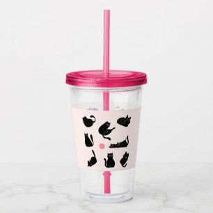 Verre En Acrylique Chats noirs idiots