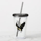 Verre En Acrylique Chauve-souris noire volante personnalisée (Dos)
