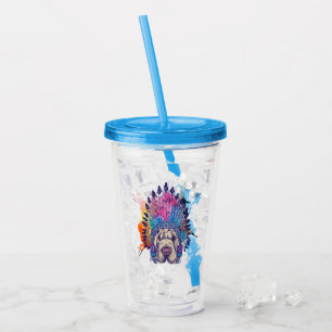Verre En Acrylique Chef indien indigène de Sharpei