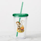 Verre En Acrylique Cher fermier chien avec Citrouille (Dos)