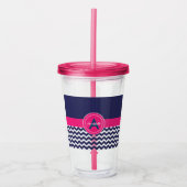Verre En Acrylique Chevron rose bleu (Devant)