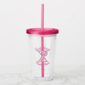 Verre En Acrylique Chi Ro Christian Cross Pink Personalized (Devant)