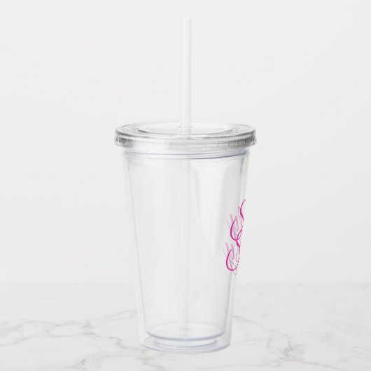 Verre En Acrylique Chic Bright Pink Script Sixty Sassy 60e anniversai (Droite)