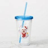 Verre En Acrylique Chien de Noël avec Sucre de canne (Dos)