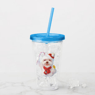 Verre En Acrylique Chien de Noël avec Sucre de canne