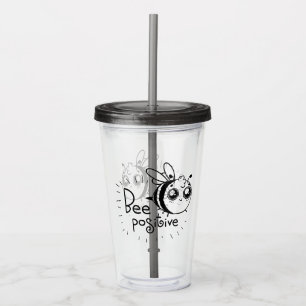 Verre En Acrylique Citation de l'illustration de l'abeille de Chibi