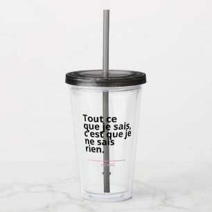 Verre En Acrylique Citation Socrate