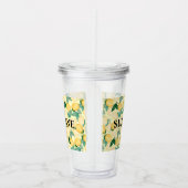 Verre En Acrylique Citrons et Feuilles élégants personnalisés (Droite)