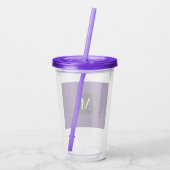Verre En Acrylique Clair Royal violet rayé personnalisé unique initia (Dos)