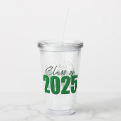 Verre En Acrylique Classe de Parties scintillant verte de 2025 (Dos)