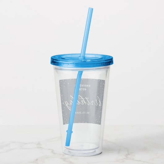 Verre En Acrylique Classé Denim Diamonds N'importe quel âge Chic fête (Dos)