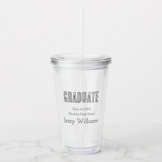 Verre En Acrylique Classe moderne Grad Personnalisé (Devant)