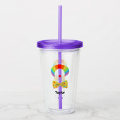 Verre En Acrylique Clown avec perruque arc-en-ciel Illustration perso (Devant)