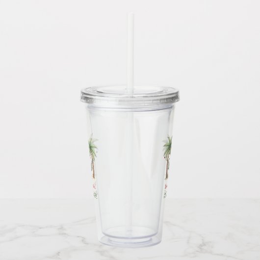 Verre En Acrylique Coastal Christmas Palm Trees With Hammock (Droite)