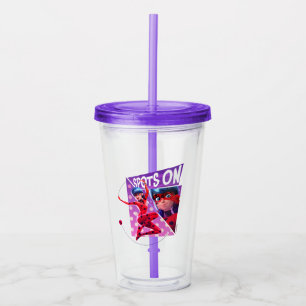 Verre En Acrylique Coccinelle   Spots Sur Graphique Violet