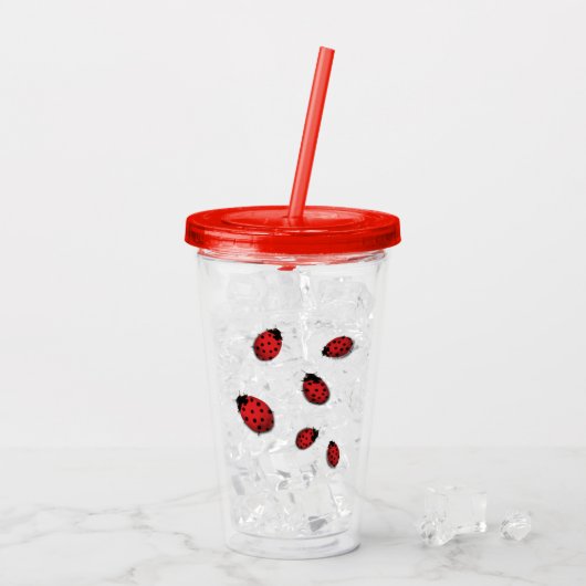 Verre En Acrylique Coccinelles (Dos glace)