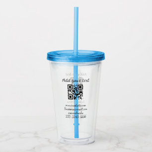 Verre En Acrylique code QR personnalisé simple ajouter votre nom text