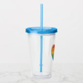 Verre En Acrylique Coeur arc-en-ciel (Droite)