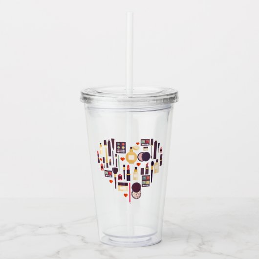 Verre En Acrylique Coeur de Comestics (Devant)