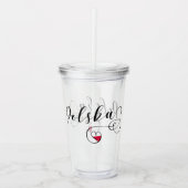 Verre En Acrylique Coeur du drapeau polonais, Pologne Script Polska (Devant)