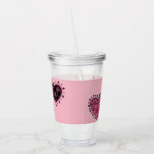Verre En Acrylique Coeurs rose (Gauche)