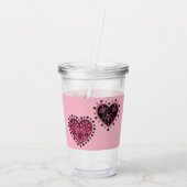Verre En Acrylique Coeurs rose (Dos)