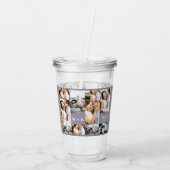 Verre En Acrylique Collage photo mariage avec Monogramme et date (Dos)