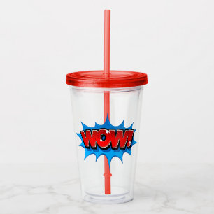 Verre En Acrylique Comic Book WOW !