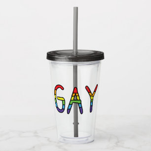 Verre En Acrylique Conception de Doodle Gay