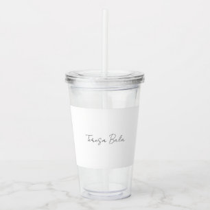 Verre En Acrylique Conception de script manuscrit minimal moderne mon