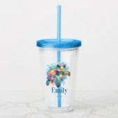 Verre En Acrylique Conception joyeuse de tortue (Devant)