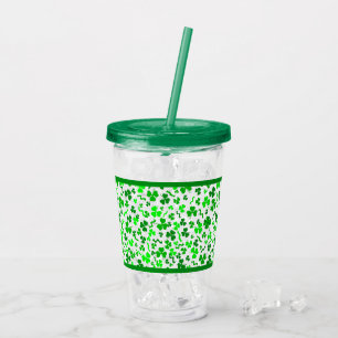 Verre En Acrylique Confettis de trèfles chanceux de la Saint-Patrick