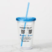 Verre En Acrylique Conseil virtuel jar q r code argent don PayPal ven (Dos)