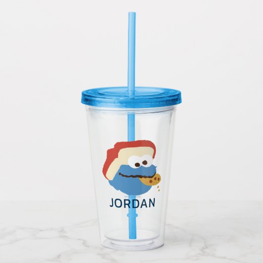 Verre En Acrylique Cookie Monster Camp Cookies | Ajouter Votre Nom (Devant)