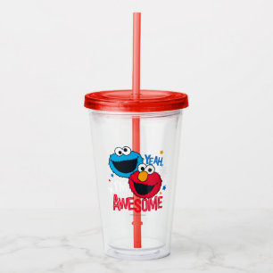 Verre En Acrylique Cookie Monster & Elmo Ouais, je suis génial