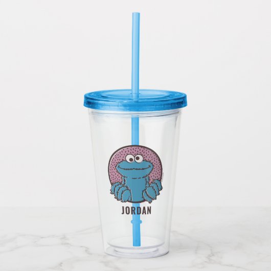 Verre En Acrylique Cookie Monster | Om Nom Nom Nom (Devant)