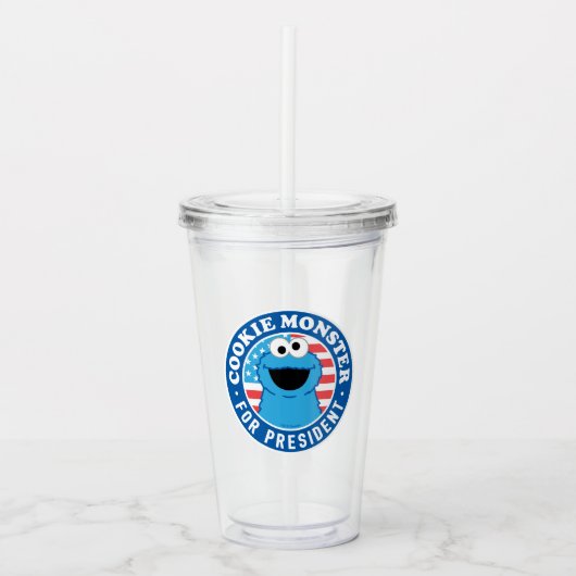 Verre En Acrylique Cookie Monster pour le président (Devant)