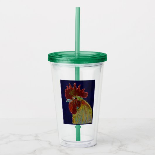 Verre En Acrylique Coq : tête libre (Devant)